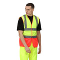 Fluro Yellow-Red - Side - Regatta Professional Mens Two Tone Hi-Vis Vest
