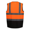 Fluro Orange-Black - Back - Regatta Professional Mens Two Tone Hi-Vis Vest