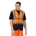 Fluro Orange-Black - Side - Regatta Professional Mens Two Tone Hi-Vis Vest