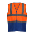 Fluro Orange-Royal Blue - Front - Regatta Mens Pro Two Tone Hi-Vis Vest