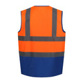 Fluro Orange-Royal Blue - Back - Regatta Mens Pro Two Tone Hi-Vis Vest