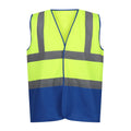 Fluorescent Yellow-Royal Blue - Front - Regatta Professional Mens Two Tone Hi-Vis Vest
