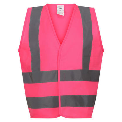 Fluro Pink - Front - Regatta Professional Childrens-Kids Hi-Vis Vest
