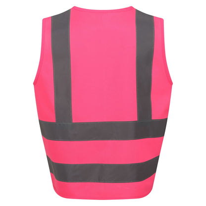 Fluro Pink - Back - Regatta Professional Childrens-Kids Hi-Vis Vest