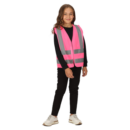 Fluro Pink - Lifestyle - Regatta Professional Childrens-Kids Hi-Vis Vest