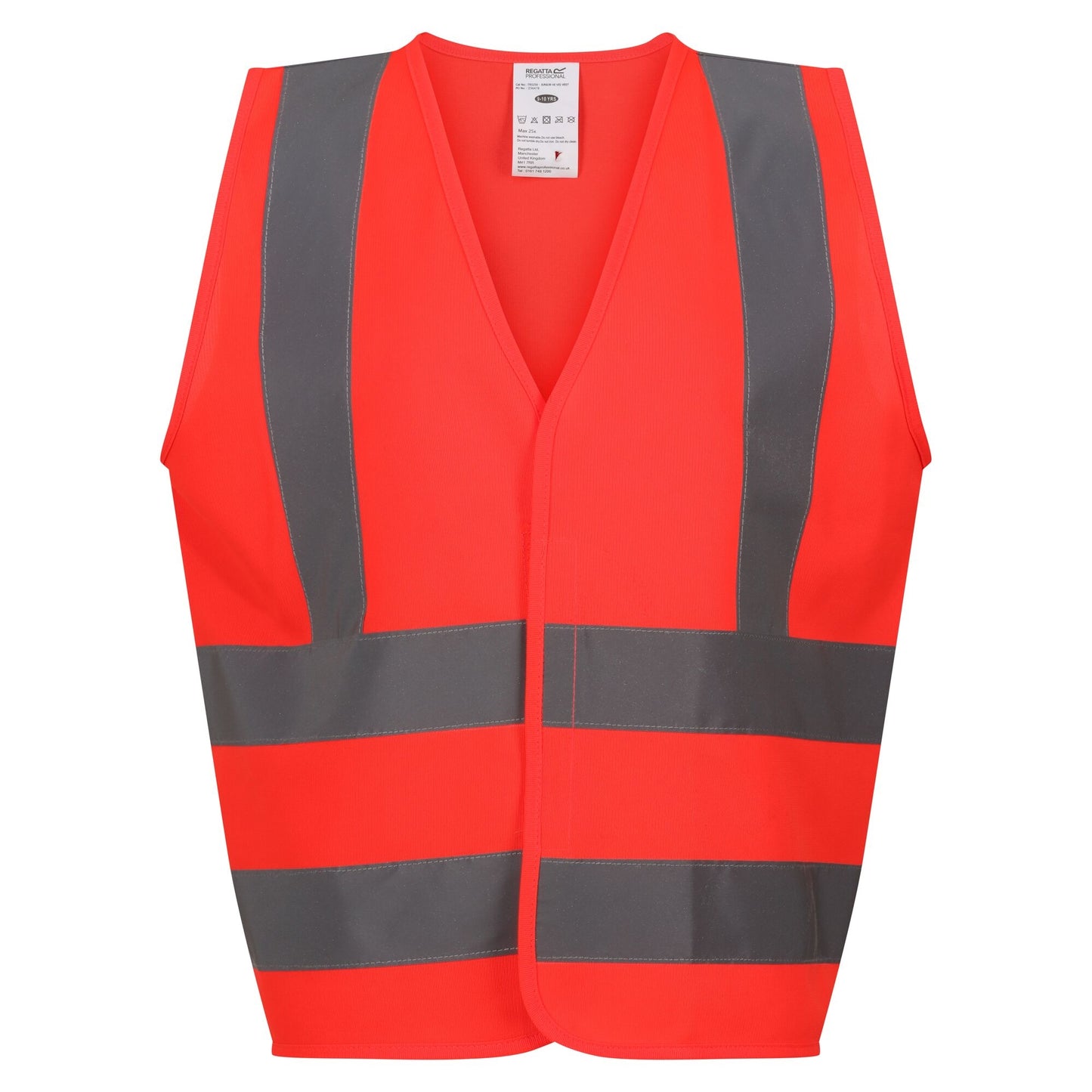 Fluro Red - Front - Regatta Professional Childrens-Kids Hi-Vis Vest