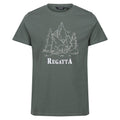Dark Forest-Mountain Green - Front - Regatta Mens Cline VII Mountain Coolweave T-Shirt