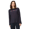 Navy - Side - Regatta Womens-Ladies Carlene Happiness Long-Sleeved T-Shirt