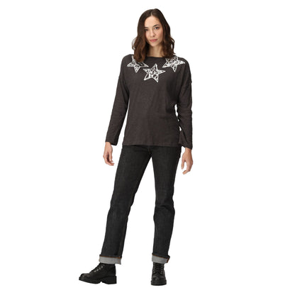 Dark Grey - Lifestyle - Regatta Womens-Ladies Carlene Stars Long-Sleeved T-Shirt