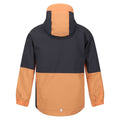 Apricot Crush-Seal Grey - Back - Regatta Childrens-Kids Hydrate VIII 3 In 1 Waterproof Jacket