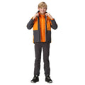 Seal Grey-Orange Pepper - Close up - Regatta Childrens-Kids Hydrate VIII 3 in 1 Waterproof Jacket