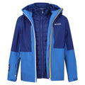Strong Blue-New Royal - Front - Regatta Childrens-Kids Hydrate VIII 3 in 1 Waterproof Jacket