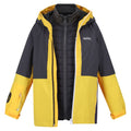 California Yellow-Seal Grey - Front - Regatta Childrens-Kids Hydrate VIII 3 In 1 Waterproof Jacket