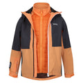 Apricot Crush-Seal Grey - Front - Regatta Childrens-Kids Hydrate VIII 3 in 1 Waterproof Jacket