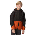 Black-Burnt Copper - Lifestyle - Regatta Childrens-Kids Volcanics VII Reflective Waterproof Jacket