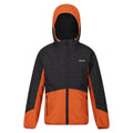 Black-Burnt Copper - Front - Regatta Childrens-Kids Volcanics VII Reflective Waterproof Jacket