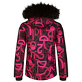 Pure Pink-Black - Back - Dare 2B Girls Ding Graffiti Ski Jacket