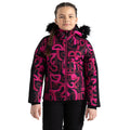 Pure Pink-Black - Lifestyle - Dare 2B Girls Ding Graffiti Ski Jacket