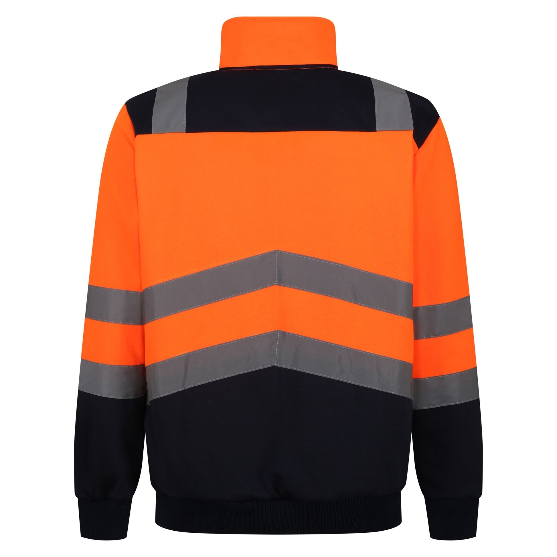 Orange-Navy - Back - Regatta Professional Mens Quarter Zip Hi-Vis Vest