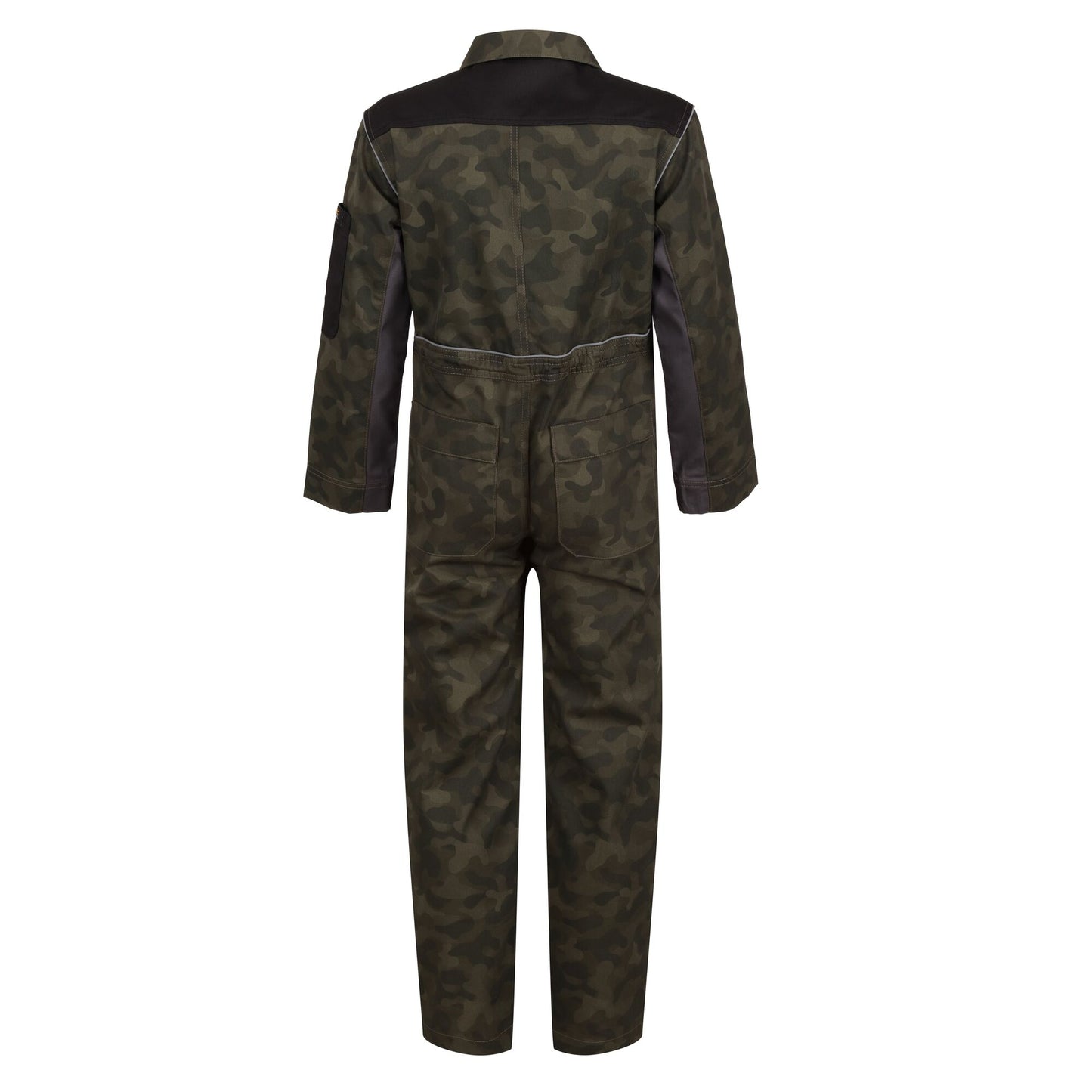 Green-Black - Back - Regatta Professional Childrens-Kids Camouflage Jumpsuit