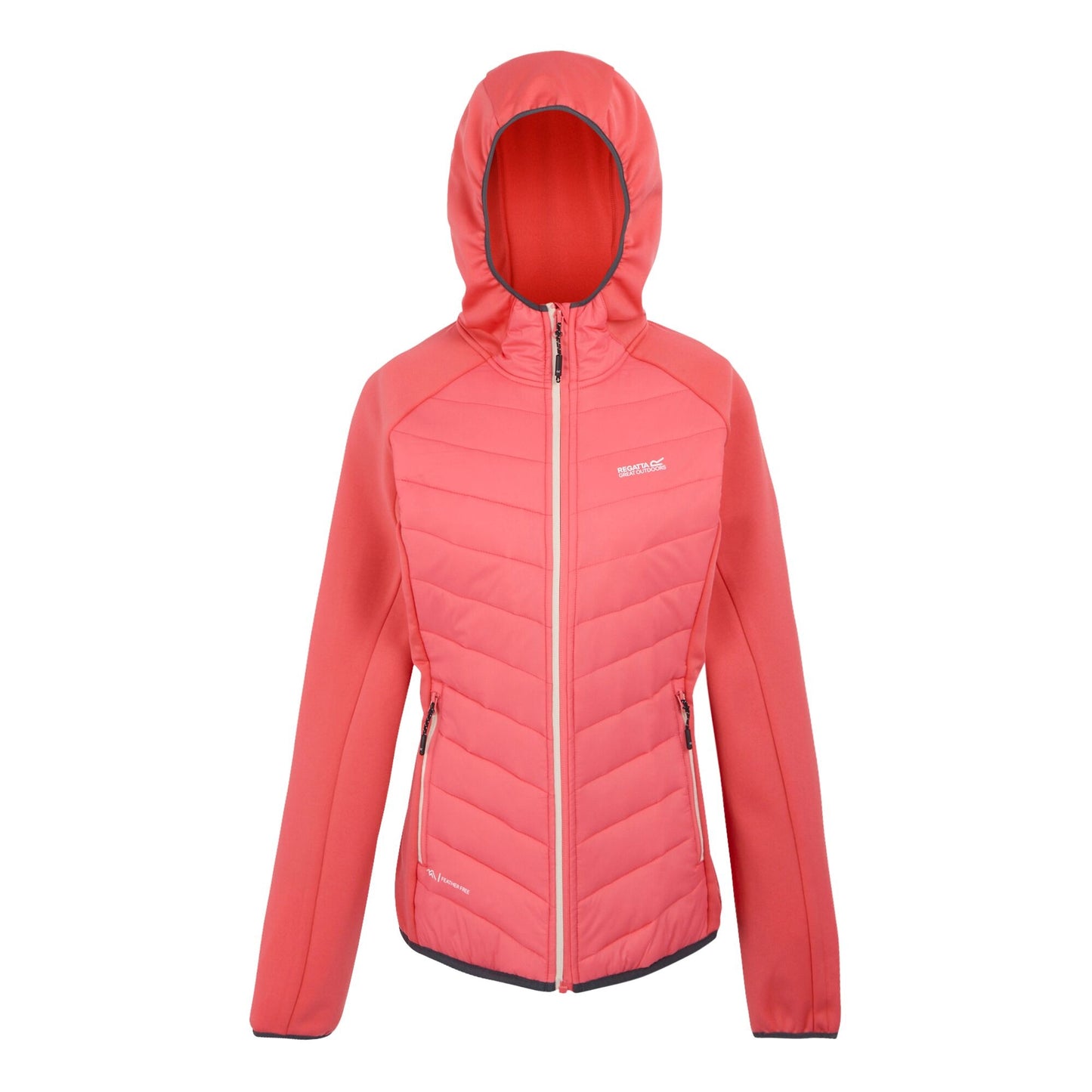 Peach Bloom-Seal Grey - Front - Regatta Womens-Ladies Andreson VIII Hybrid Jacket