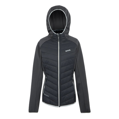 Seal Grey-Oyster Mushroom - Front - Regatta Womens-Ladies Andreson VIII Hybrid Jacket
