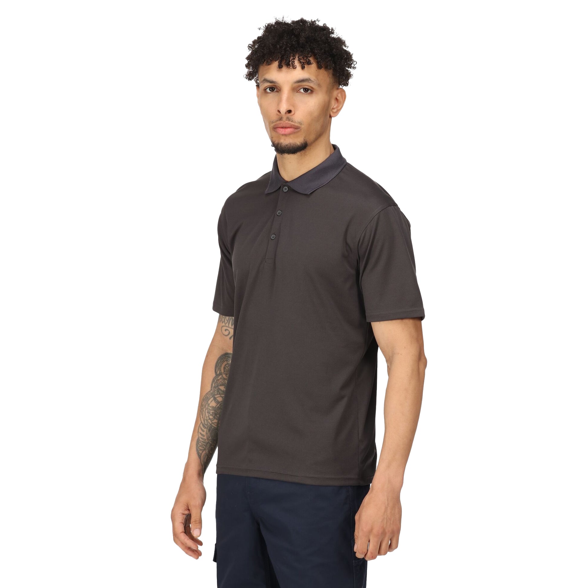 Seal Grey - Side - Regatta Professional Mens Moisture Wicking Polo Shirt