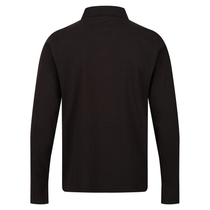 Black - Back - Regatta Professional Mens Long-Sleeved Polo Shirt