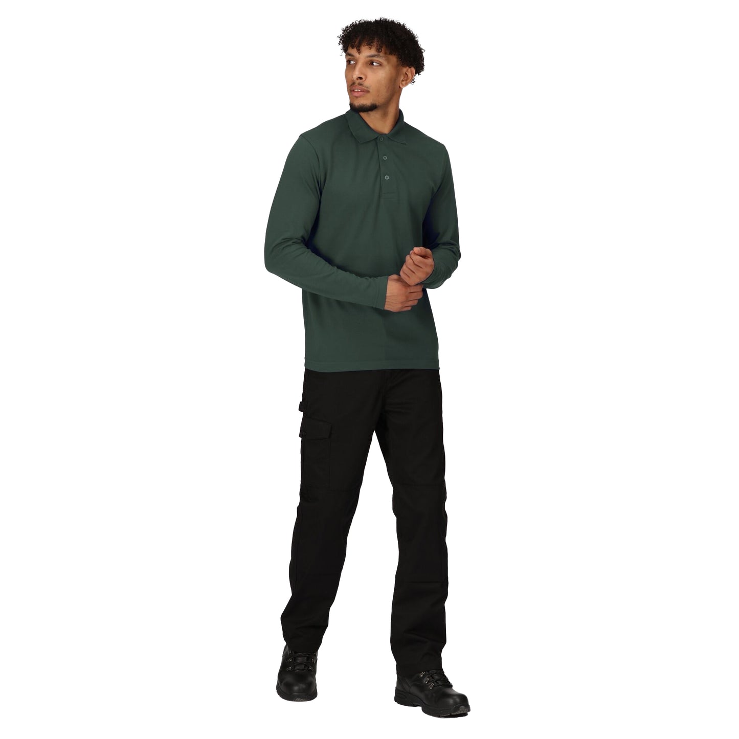 Dark Green - Lifestyle - Regatta Professional Mens Long-Sleeved Polo Shirt
