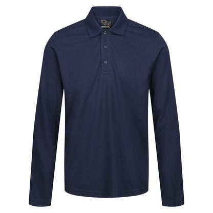 Navy - Front - Regatta Professional Mens Long-Sleeved Polo Shirt