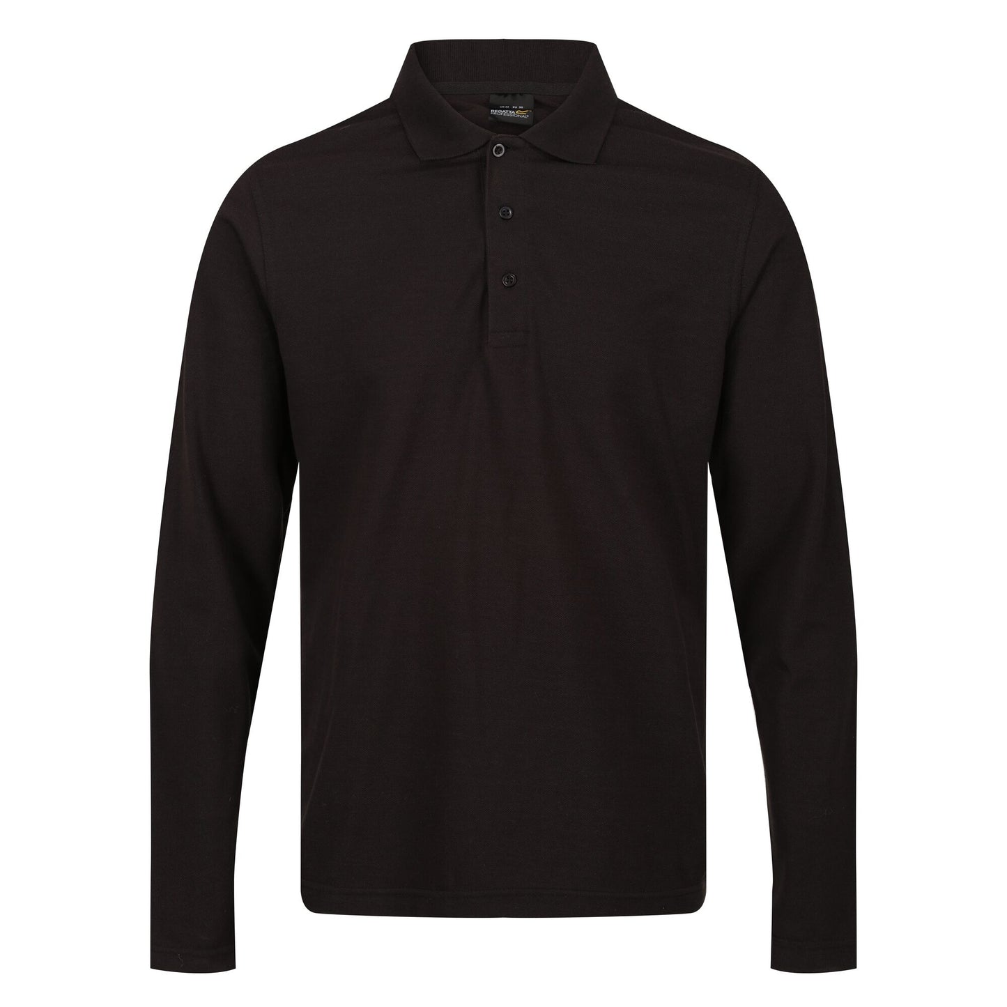 Black - Front - Regatta Professional Mens Long-Sleeved Polo Shirt