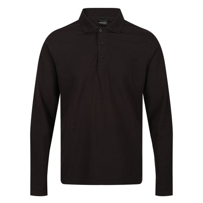 Black - Front - Regatta Professional Mens Long-Sleeved Polo Shirt