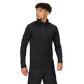 Black - Side - Regatta Mens Core Stretch Half Zip Midlayer