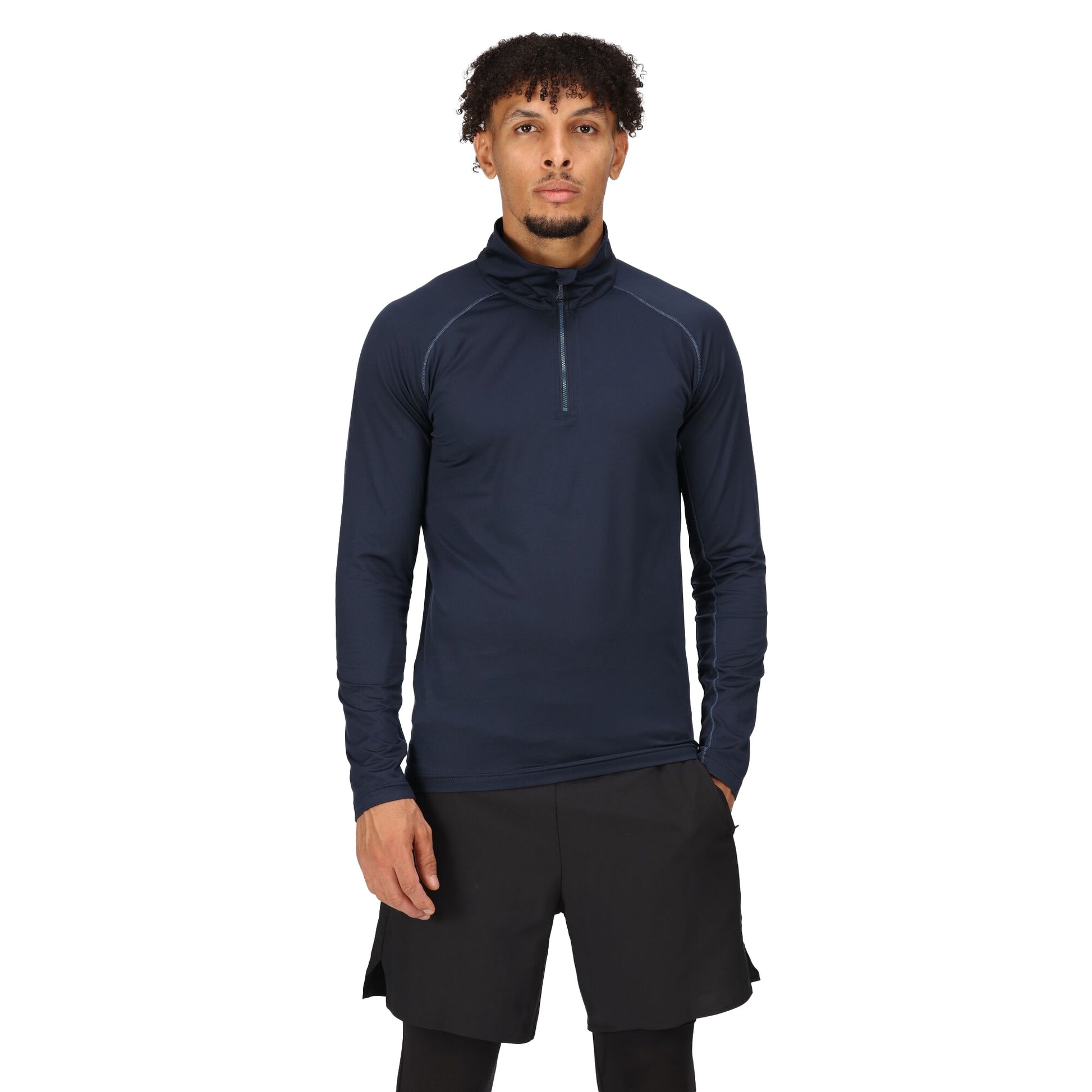 Navy - Side - Regatta Professional Mens Core Stretch Half Zip Midlayer