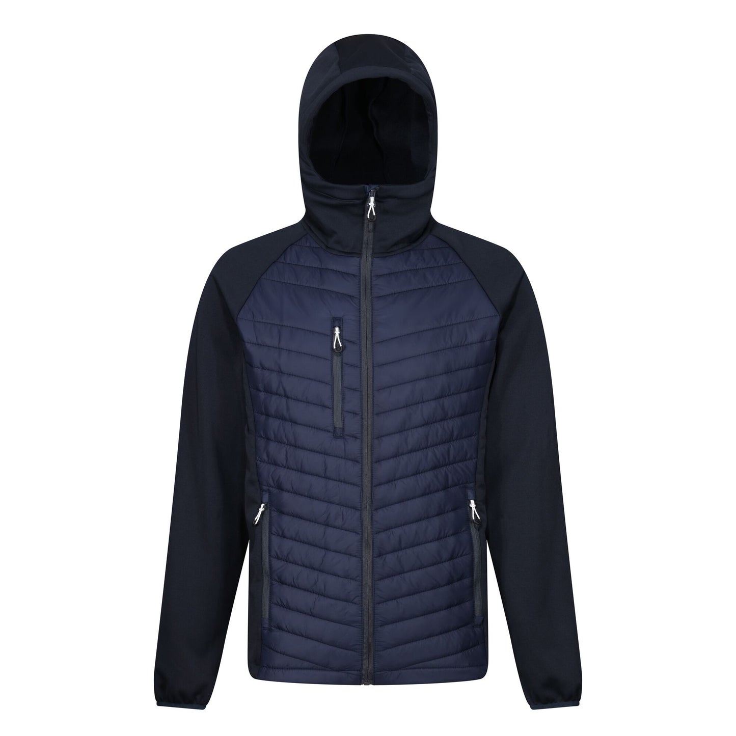 Navy-Slate Grey - Front - Regatta Mens Navigate Quilted Hybrid Jacket