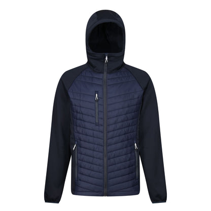 Navy-Slate Grey - Front - Regatta Mens Navigate Quilted Hybrid Jacket