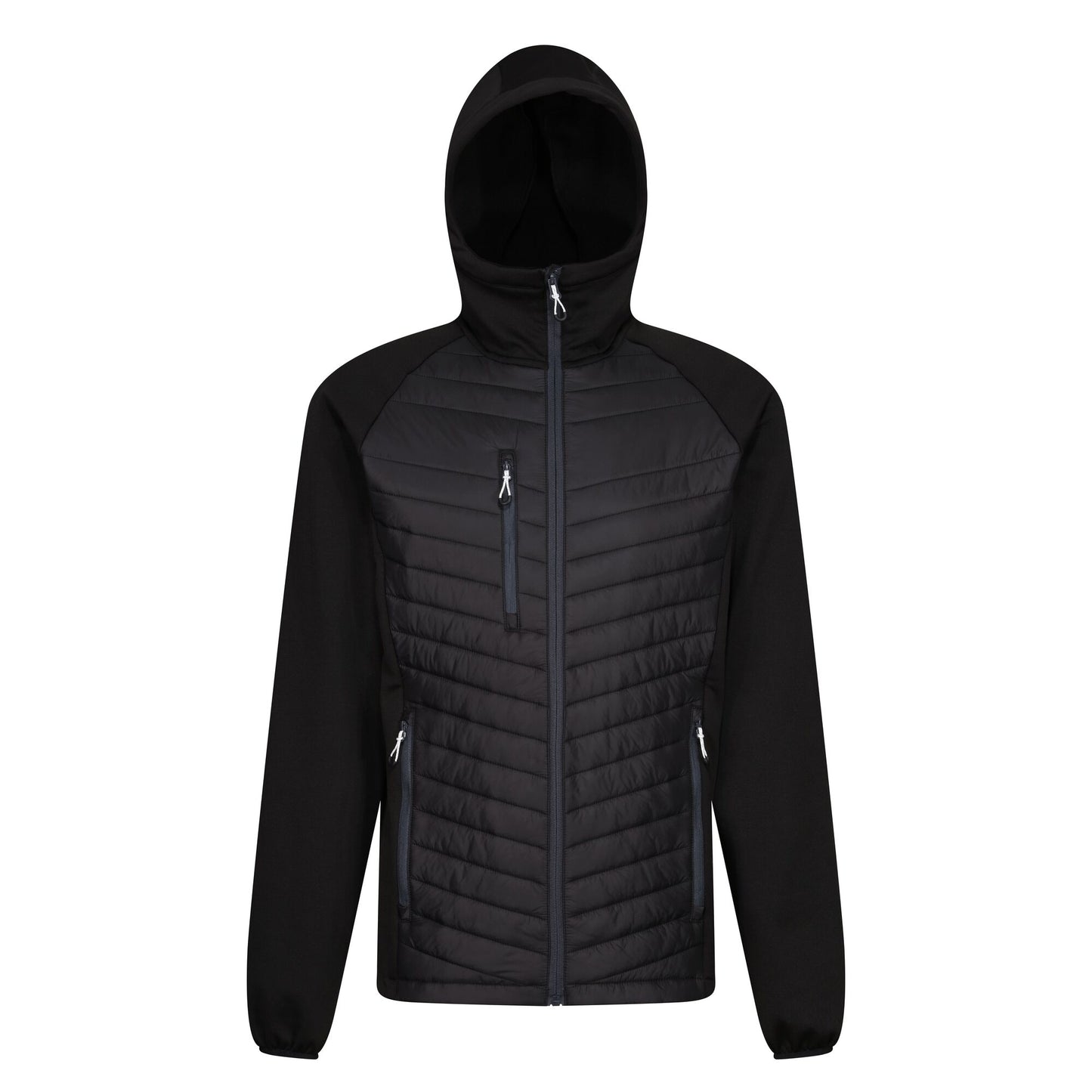 Black-Seal Grey - Front - Regatta Mens Navigate Quilted Hybrid Jacket