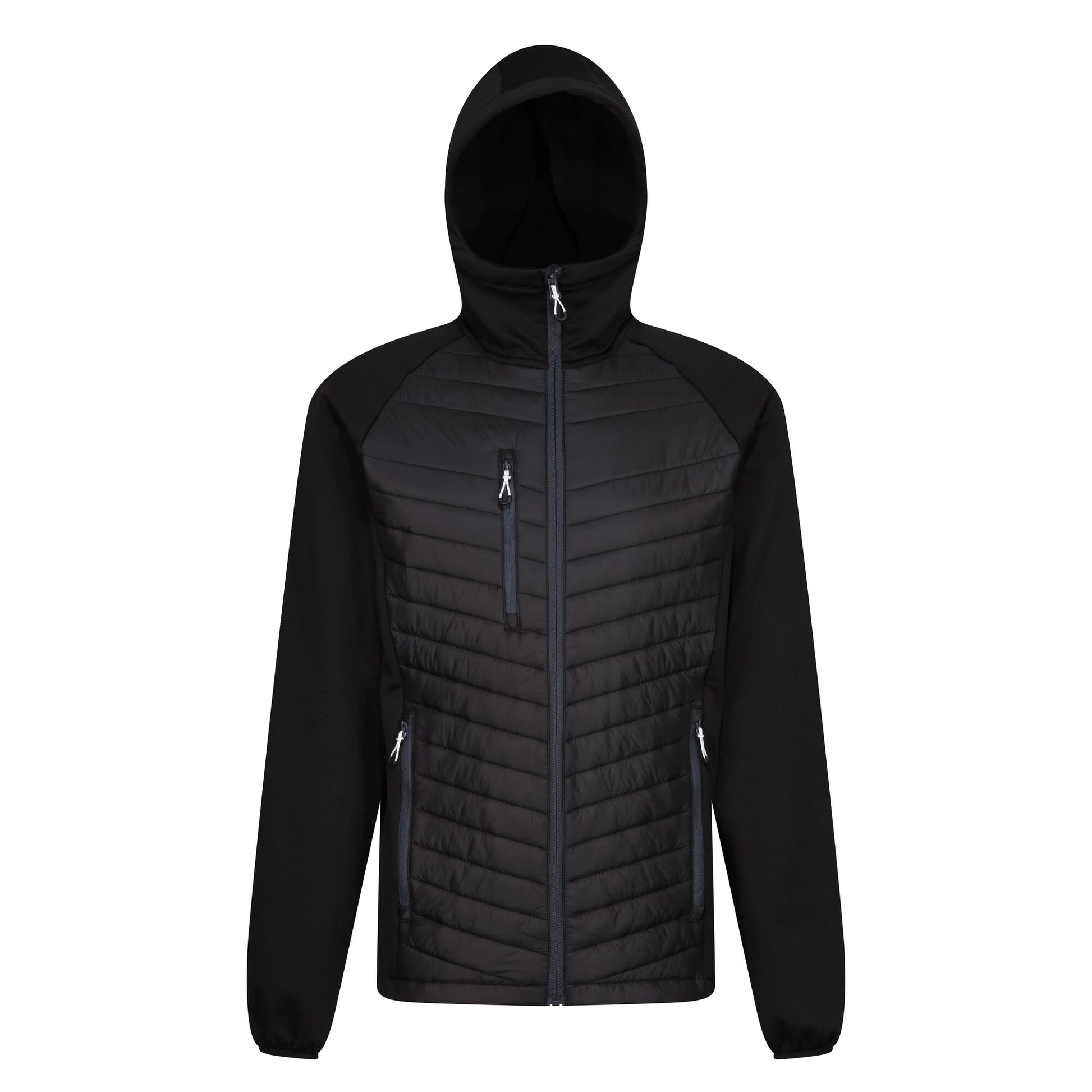 Black-Seal Grey - Front - Regatta Mens Navigate Quilted Hybrid Jacket