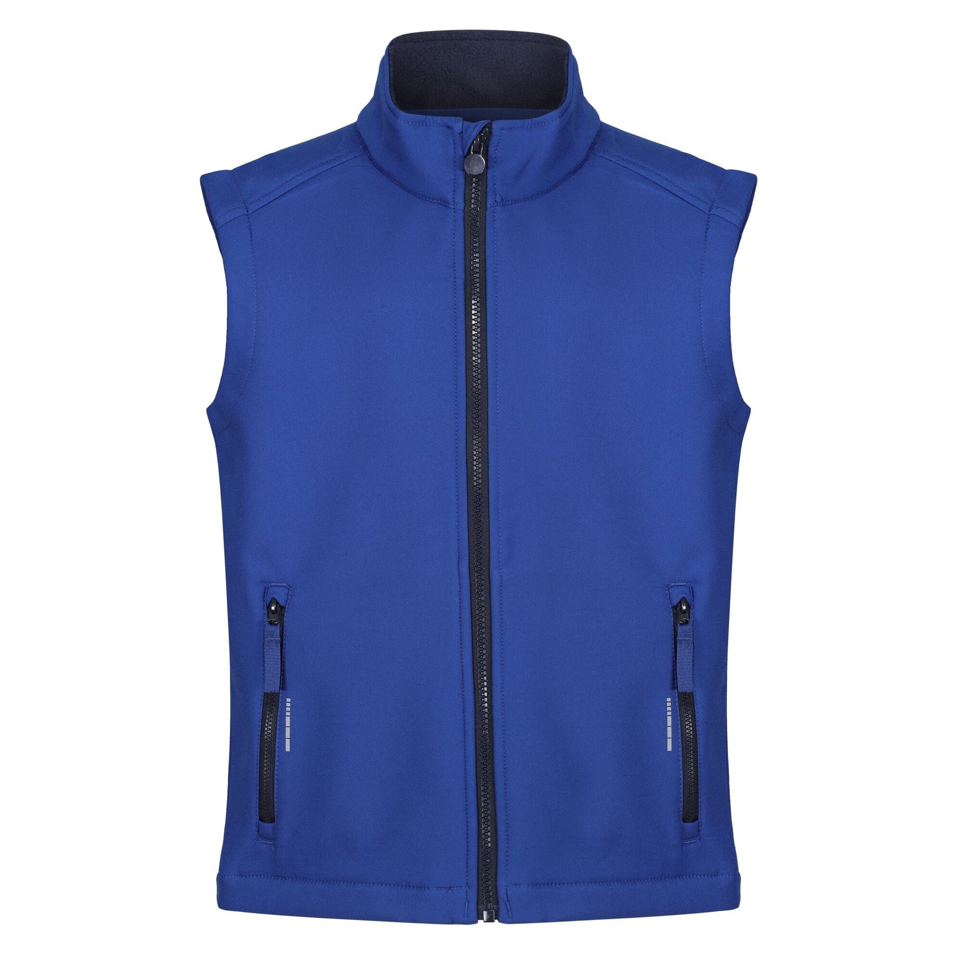 New Royal-Navy - Front - Regatta Professional Childrens-Kids Softshell Reflective Gilet