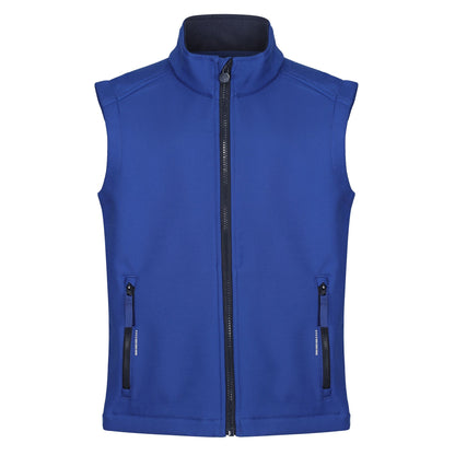 New Royal-Navy - Front - Regatta Professional Childrens-Kids Softshell Reflective Gilet