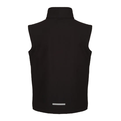 Black - Back - Regatta Professional Childrens-Kids Softshell Reflective Gilet