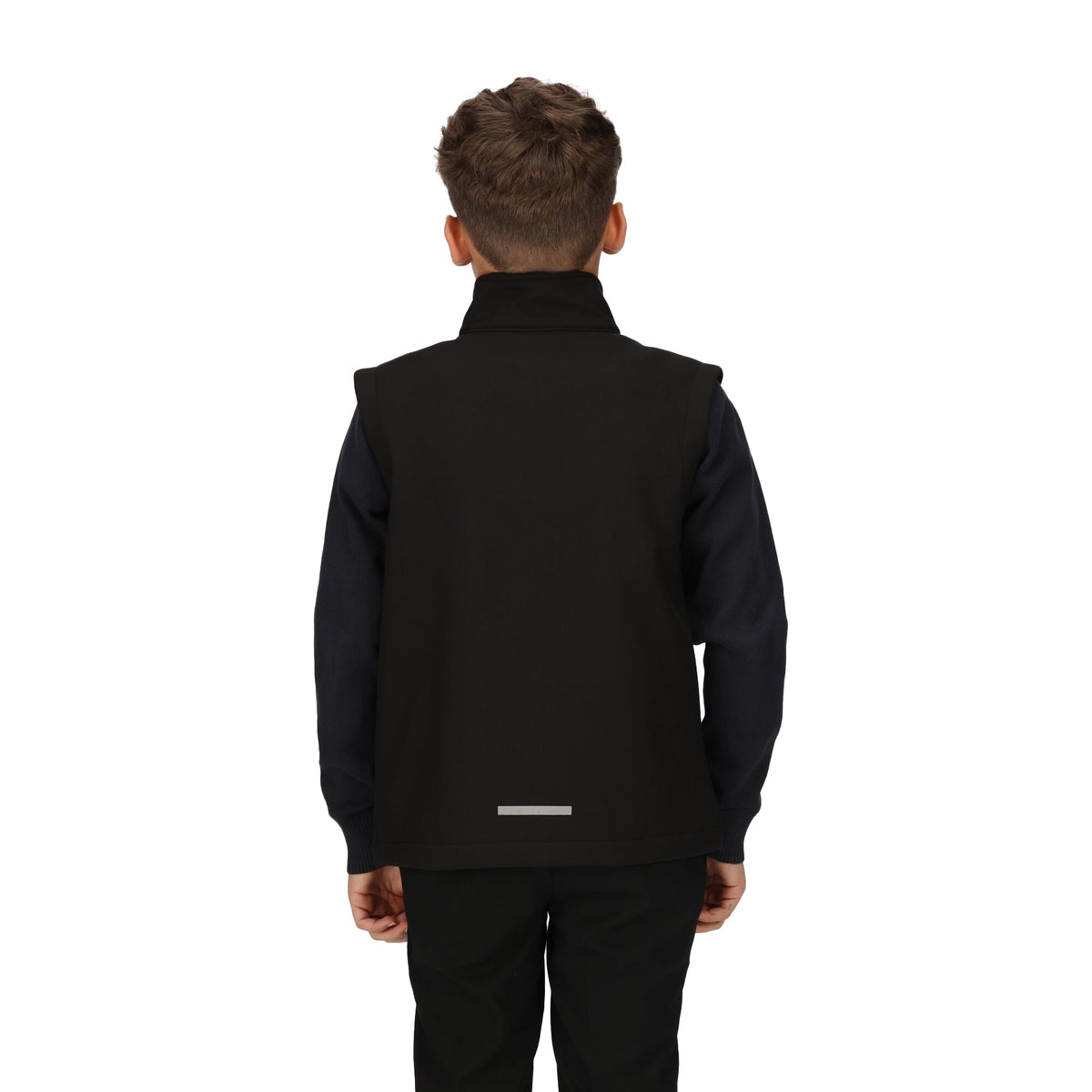 Black - Lifestyle - Regatta Professional Childrens-Kids Softshell Reflective Gilet