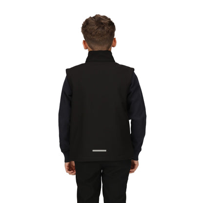 Black - Lifestyle - Regatta Professional Childrens-Kids Softshell Reflective Gilet