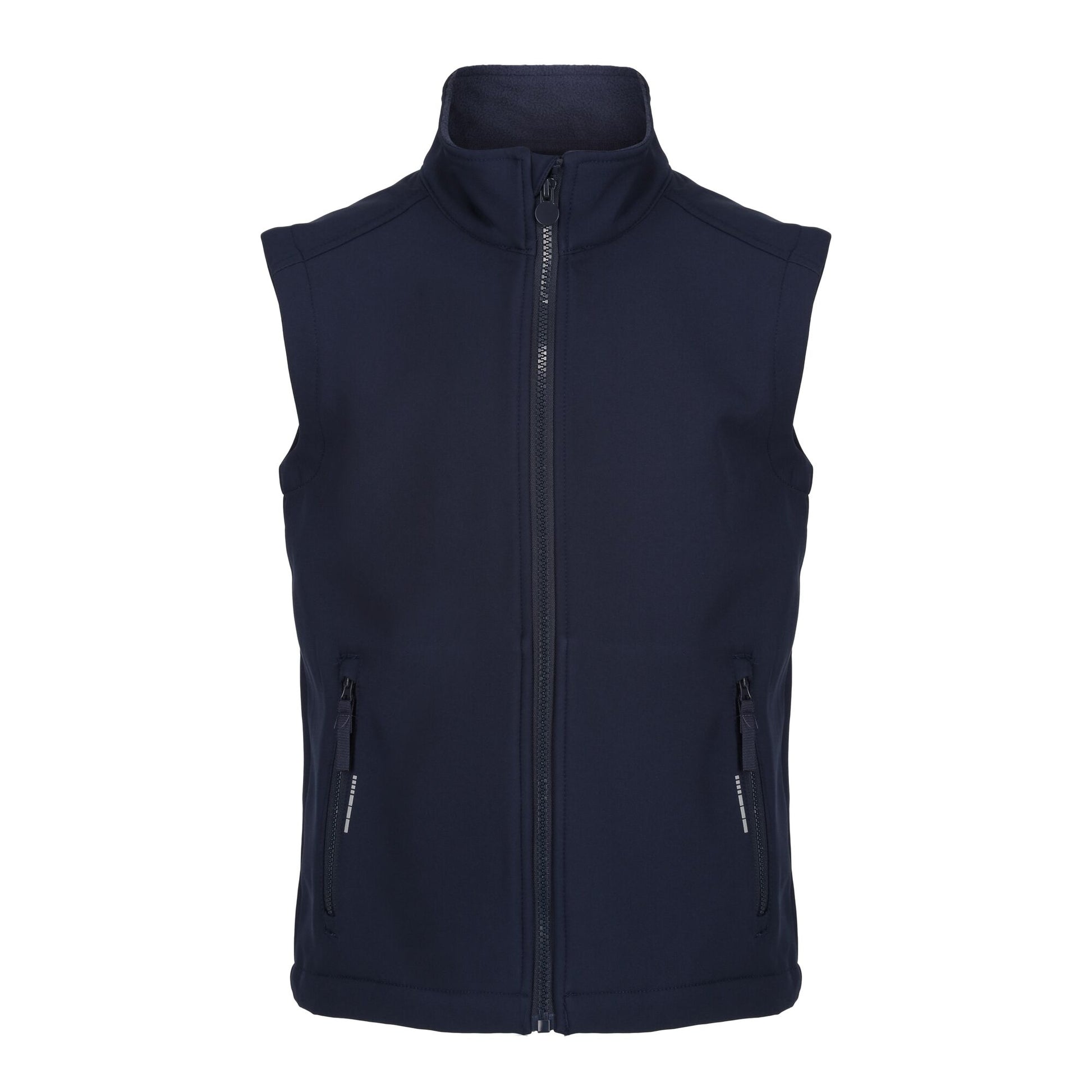 Navy - Front - Regatta Professional Childrens-Kids Softshell Reflective Gilet