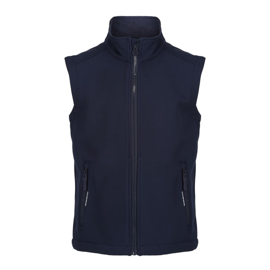 Navy - Front - Regatta Professional Childrens-Kids Softshell Reflective Gilet