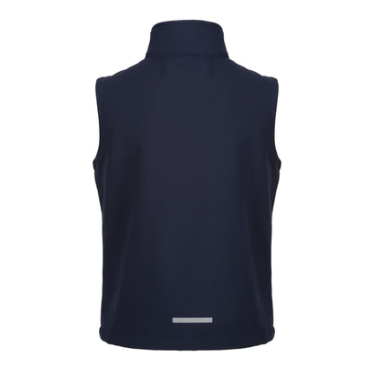 Navy - Back - Regatta Professional Childrens-Kids Softshell Reflective Gilet