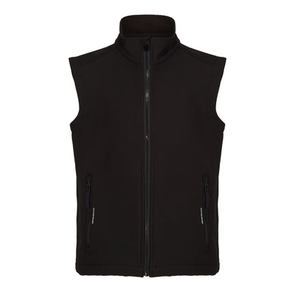 Black - Front - Regatta Professional Childrens-Kids Softshell Reflective Gilet