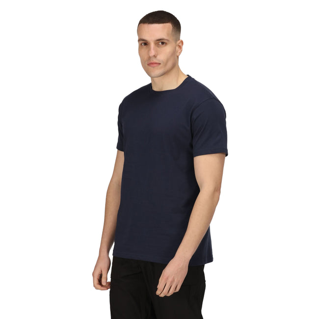 Navy - Side - Regatta Professional Mens Cotton Soft Touch T-Shirt