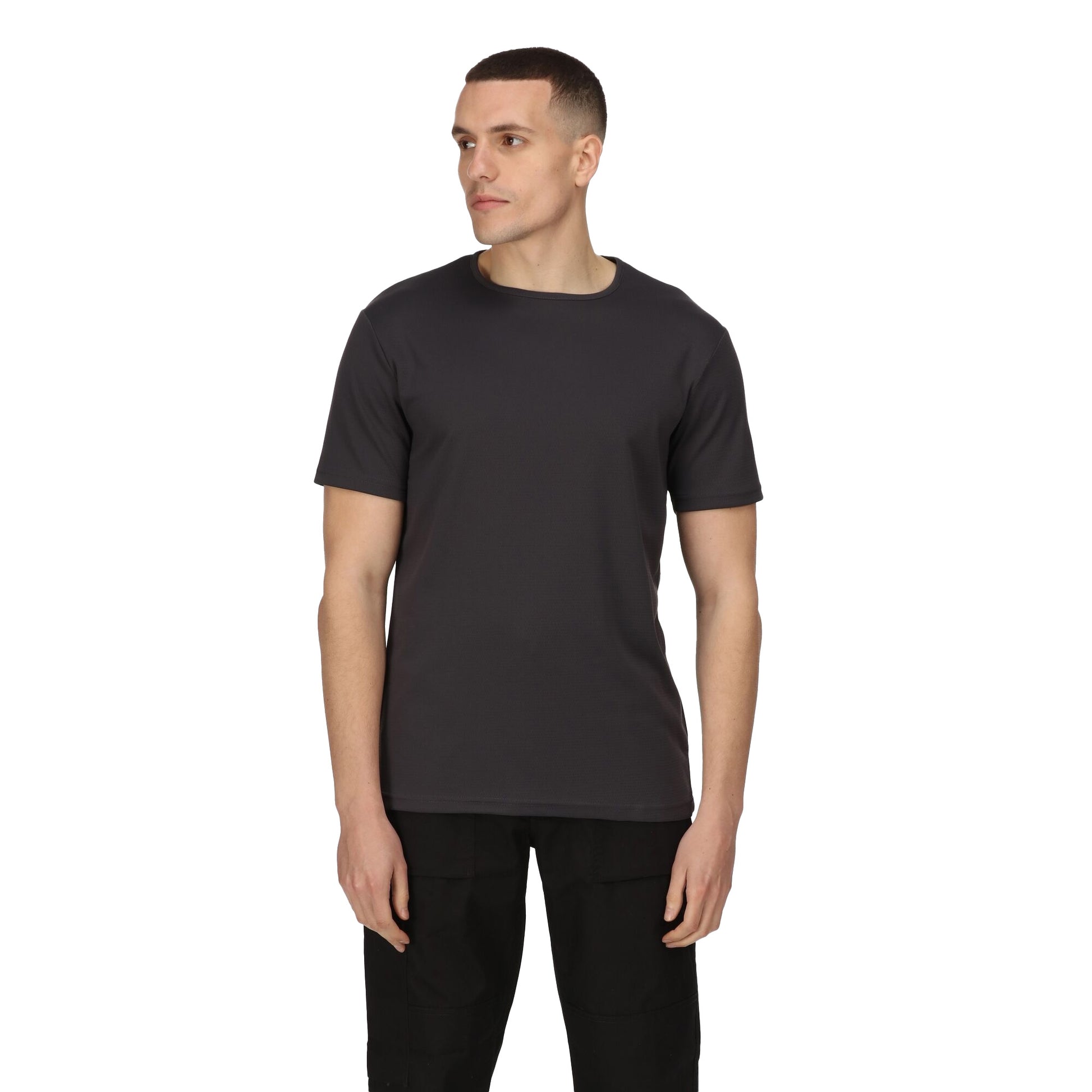 Seal Grey - Side - Regatta Professional Mens Reflective Moisture Wicking T-Shirt