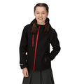 Black-Classic Red - Side - Regatta Childrens-Kids Ablaze 3 Layer Soft Shell Jacket
